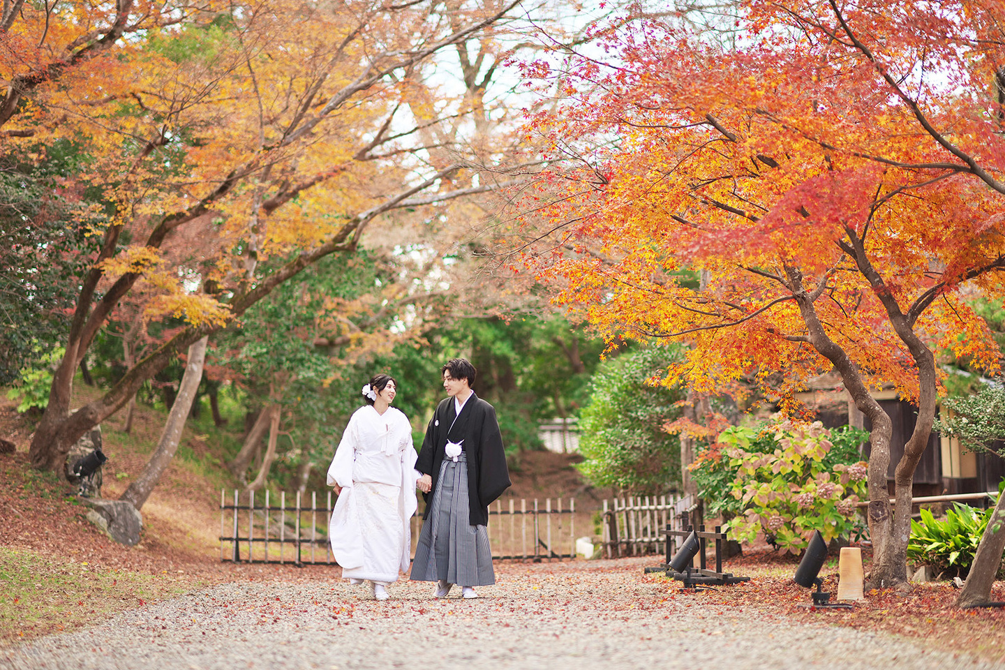 玄宮園の紅葉ロケフォト