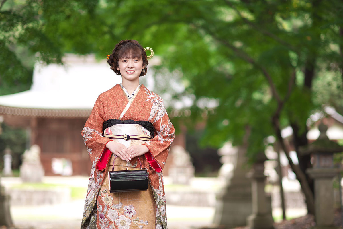 成人式の記念写真撮影