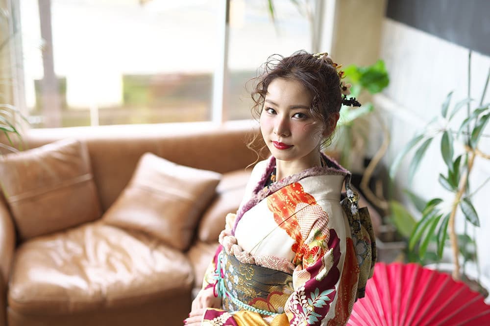 成人式の記念写真撮影