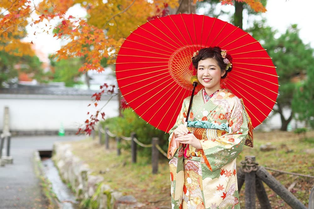 成人式の記念写真撮影