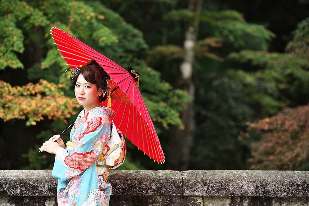 成人式の記念写真撮影