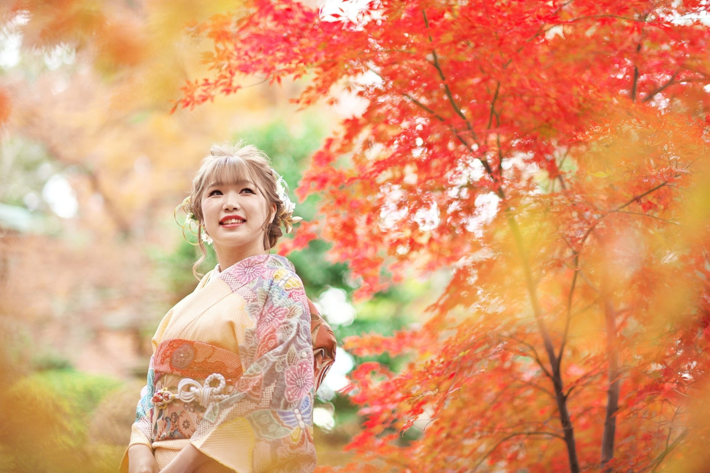 卒業式の記念写真撮影