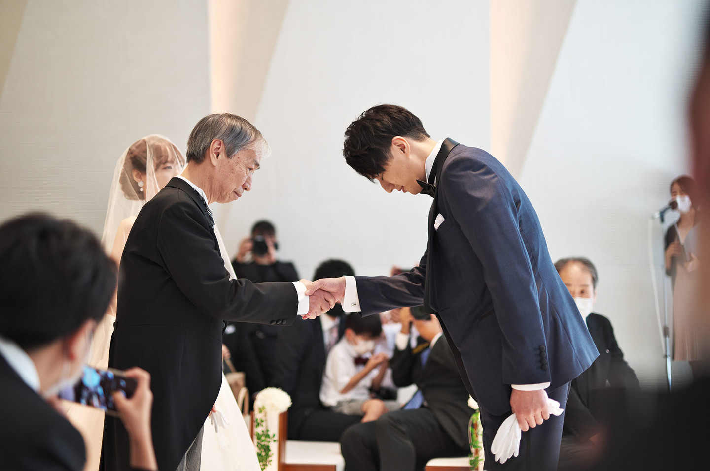 チャペル新郎と父