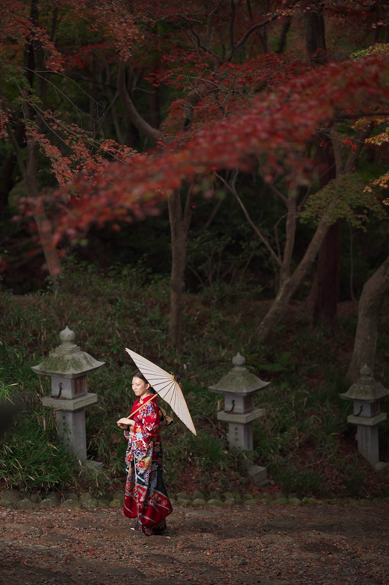 神社で成人式前撮り